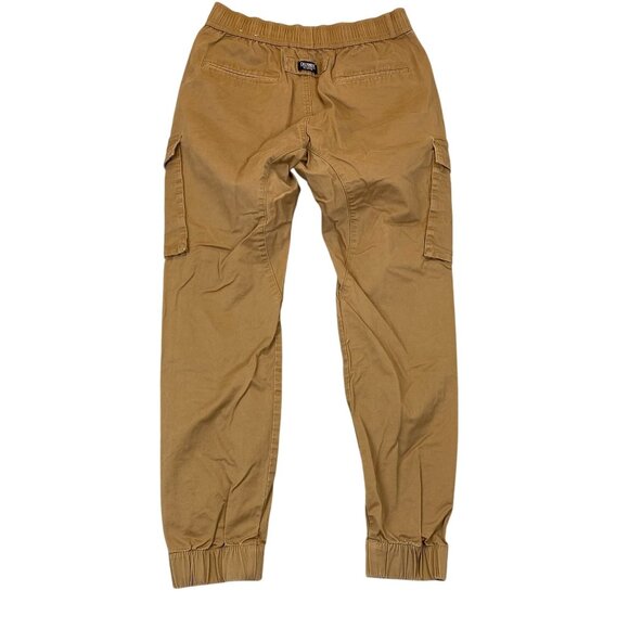 ItalyMorn Sunrise Mens Jogger Pants Small Khaki Cargo Tan Drawstring Tapered - Picture 2 of 15